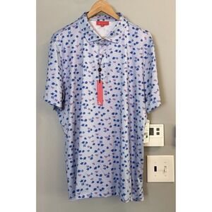 Redvanly Shirt Leone Golf Polo Floral Athletic 4Way Stretch Wicking Men's XL New